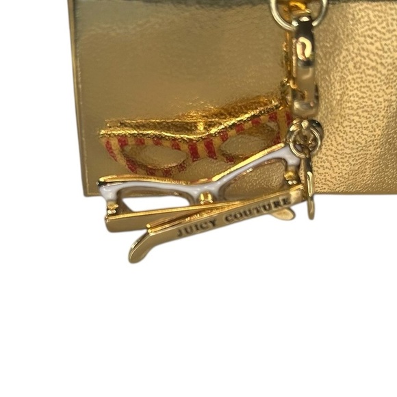 New in Box Juicy Couture pink striped cat eye glasses 2014 charm bracelet - Picture 3 of 6